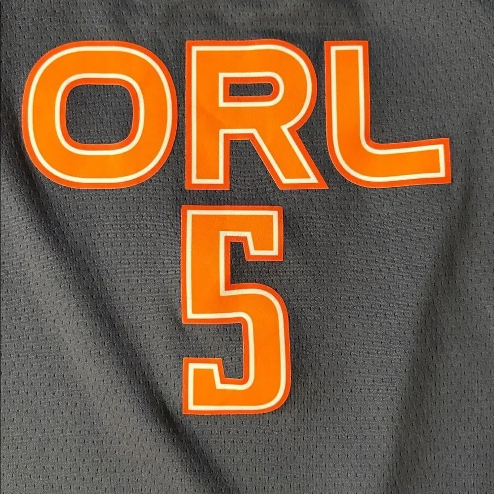 Orlando Magic Nike Charcoal and Orange Boys #5 Bamba Jersey Size S Size 8
